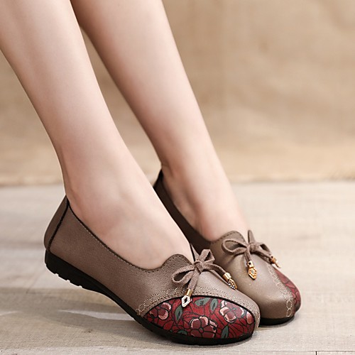 

Women's Sneakers Comfort Shoes Flat Heel Round Toe Chinoiserie Canvas Floral Black Red Khaki