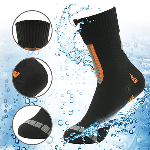 

Men's Women's Hiking Socks 1 Pair Winter Outdoor Waterproof Breathable Warm Stretchy Socks Patchwork Cotton Black Yellow Blue for Fishing Climbing Camping / Hiking / Caving