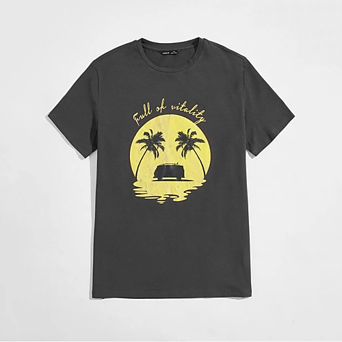 

Men's Unisex T shirt Shirt Hot Stamping Cartoon Plus Size Print Short Sleeve Casual Tops 100% Cotton Basic Casual Fashion Round Neck Black / Summer