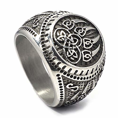 

Celtic Bear Paw Viking Berserker Spirit Mens Stainless Steel Ring Men Women Norse Protection Jewelry