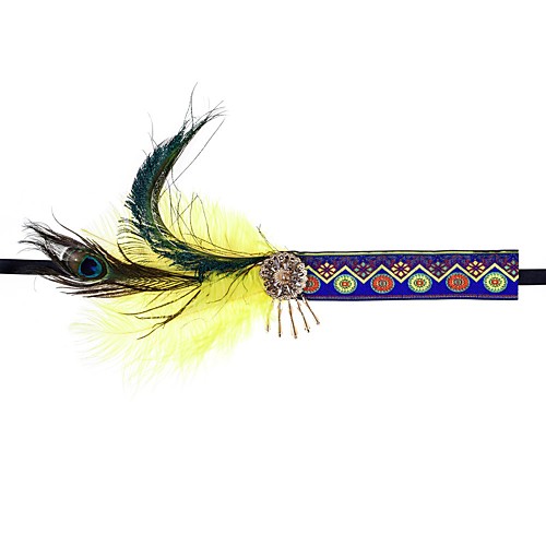 

1920s Retro Feather / Fabric Fascinators with Feather / Crystals 1 Piece Special Occasion / Party / Evening Headpiece