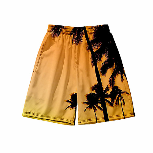

Men's 3D Print Shorts Daily Holiday Shorts Pants Graphic Graphic Prints Short Sporty Print Orange / Summer