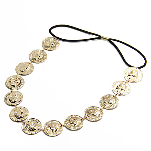 

european and american foreign trade jewelry gold silver coin glossy head hair band hair accessories wholesale cf141