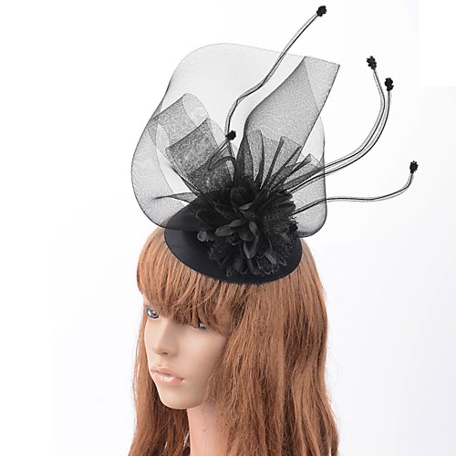 

Flower Style Retro Tulle Fascinators with Lace / Floral 1 Piece Special Occasion / Party / Evening Headpiece