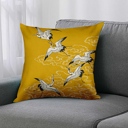 

Double Side 1 Pc Bird Cushion Cover Print 45x45cm Faux Linen for Sofa Bedroom