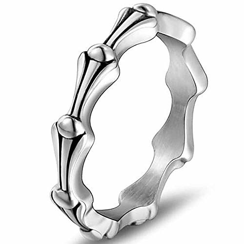 

Stainless Steel Bone Skeleton Gothic Skull Style Stacking Band Biker Party Ring (Silver, 6)
