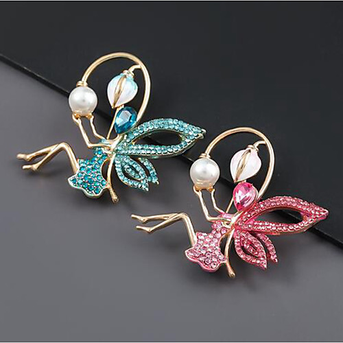 

Women's Brooches Cute Imitation Pearl Rhinestone Brooch Jewelry Blue Blushing Pink For