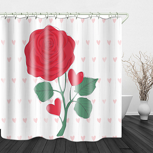 

Beautiful flowers Print Waterproof Fabric Shower Curtain for Bathroom Home Decor Covered Bathtub Curtains Liner Includes with Hooks 72 Inch