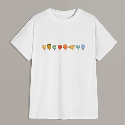 

Men's Unisex Tees T shirt Hot Stamping Rainbow Graphic Prints Plus Size Print Short Sleeve Casual Tops 100% Cotton Basic Designer Big and Tall White