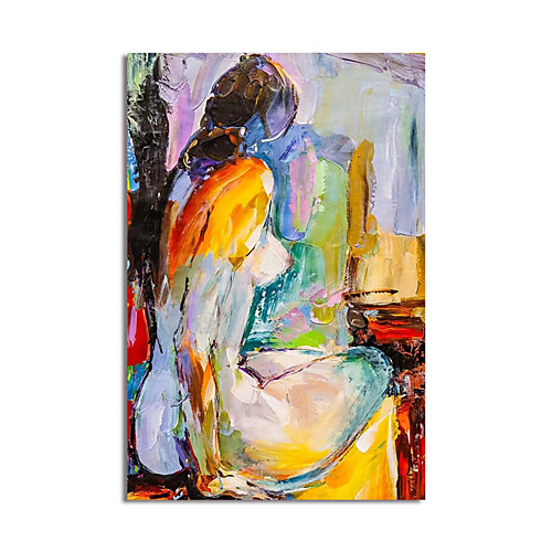 

Oil Painting Hand Painted Vertical Abstract People Modern Stretched Canvas