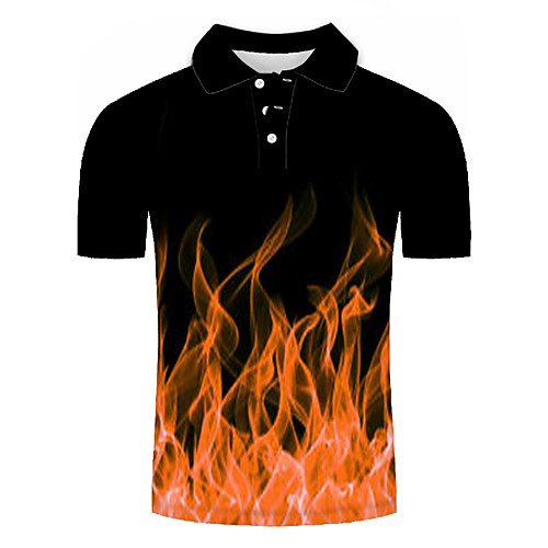 

Men's Golf Shirt Tennis Shirt 3D Print Geometric 3D Print Print Short Sleeve Casual Tops Casual Fashion Black