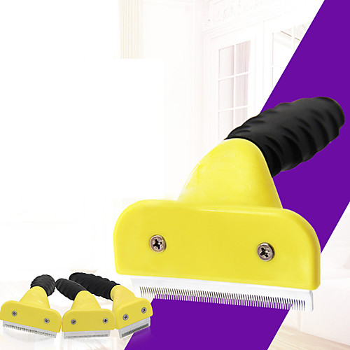 

Dog Cat Grooming Cleaning Pet Grooming Brush Plastic Stainless steel Brush Dog Clean Supply Pet Hair Remover Easy to Use Removing Matted Tangled Pet Grooming Supplies Yellow