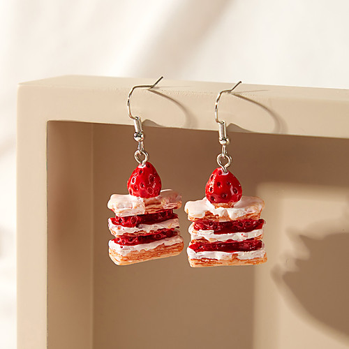 

Women's Drop Earrings Earrings Dangle Earrings Strawberry Fashion Sweet Resin Earrings Jewelry Red For Date Vacation Birthday 1 Pair