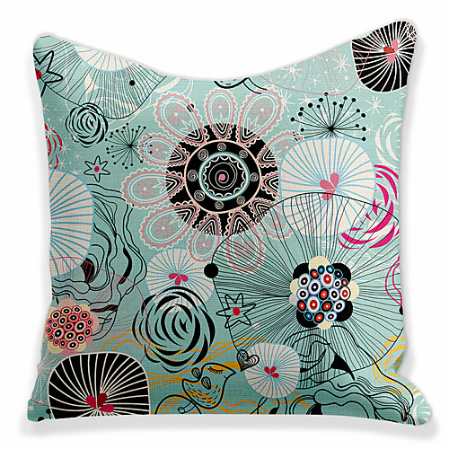 

Double Side 1 Pc Geometric Cushion Cover Print 45x45cm Faux Linen for Sofa Bedroom