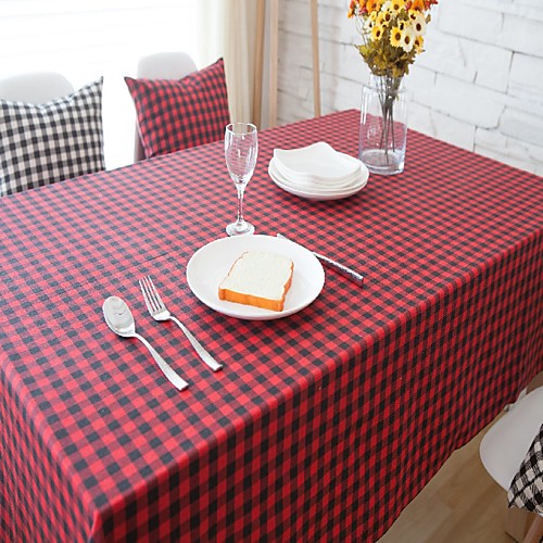 

Table Cloth Linens Dust-Proof Country Lattice Tabel cover Table decorations for Daily Wear rectangule 4060 cm Black and white grid 1 pcs