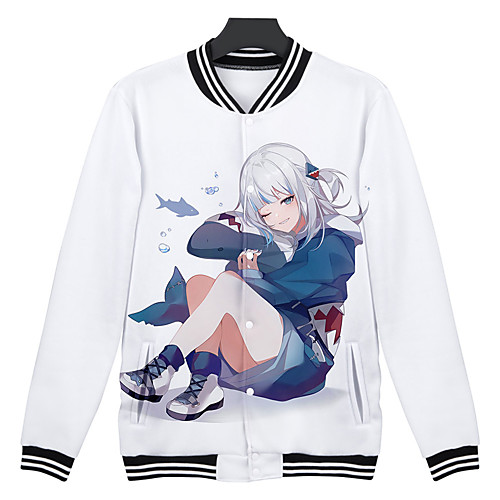 

Inspired by Gawr gura Cosplay Cosplay Costume 100% Polyester Printing Coat For Women's / Men's