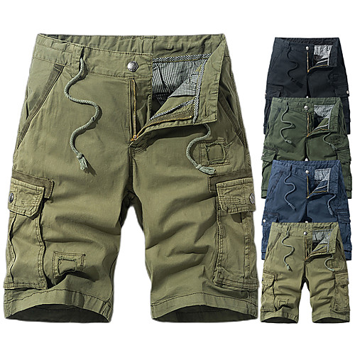 

Men's Hiking Shorts Hiking Cargo Shorts Military Solid Color Summer Outdoor 10 Standard Fit Ripstop Multi-Pockets Quick Dry Breathable Cotton Knee Length Shorts Bottoms Army Green Blue Khaki Black