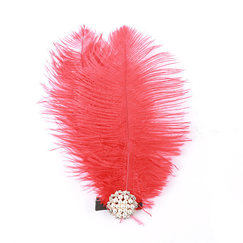 

Elegant Retro Feathers Headpiece with Feather / Pearls 1 Piece Special Occasion / Party / Evening Headpiece