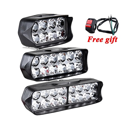 

OTOLAMPARA Motorcycle Headlight 12V Motorbike Spot Headlight 8led 12led 16led Scooter ATV Moto Headlamp Super Bright Lightness Motor Auxiliary Driving Work Light with Switch