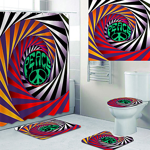 

Bathroom Shower Curtains & Hooks Rainbow Neoclassical Polyester Waterproof