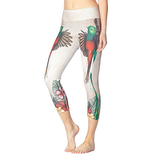 

Women's Basic Casual Breathable Daily Gym Leggings Pants Animal Calf-Length Print Light Brown