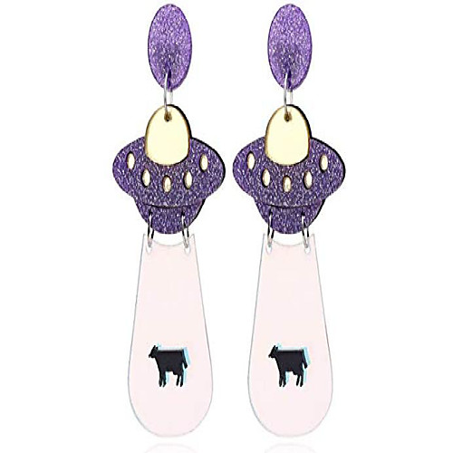 

askana women`s fashion and fun acrylic big cute ufo aliens cosmos and space drops stud earrings