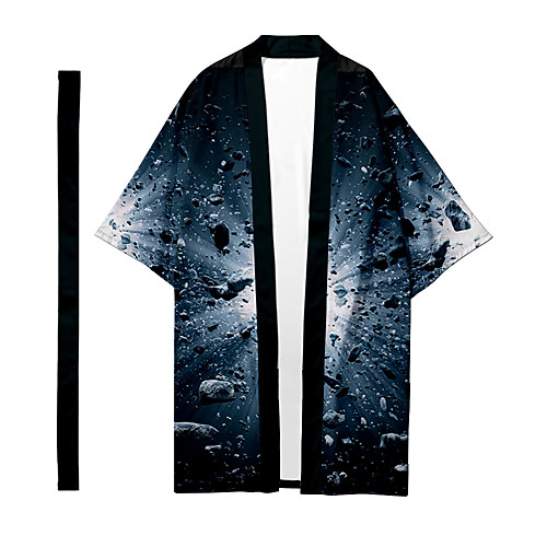 

Shirt Men's Optical Illusion Meteorite 3D Print 3D Print Casual Long Sleeve Tops Casual Fashion Breathable Comfortable Black