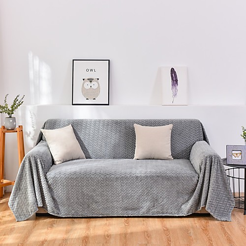 

Sofa Cover Sofa Blanket Solid Colored Pleated Polyester Slipcovers