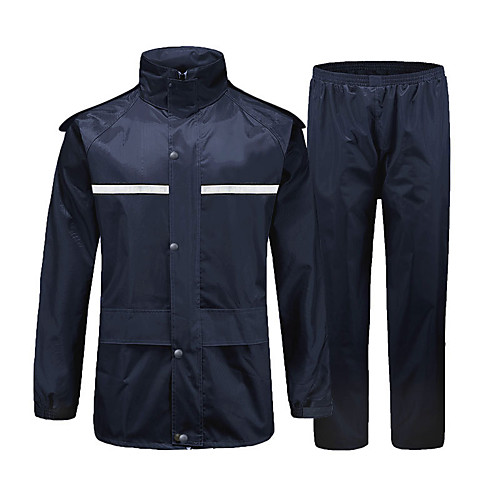 

Men's Rain Suit Rain Jacket Pants Hoodie Jacket Outdoor Reflective Waterproof Windproof Breathable Stain Resistant Clothing Suit Fishing Camping & Hiking Work Black