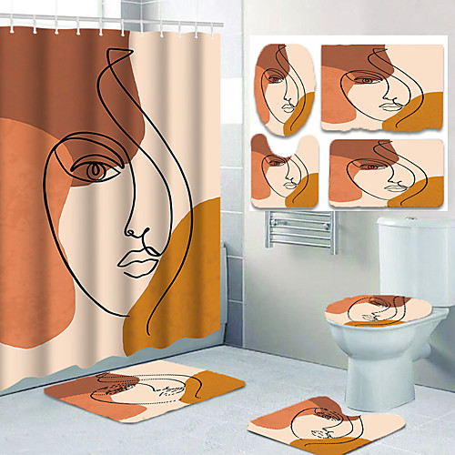 

Bathroom Shower Curtains & Hooks Casual Polyester Waterproof