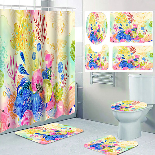 

Bathroom Shower Curtains & Hooks Casual Polyester Waterproof