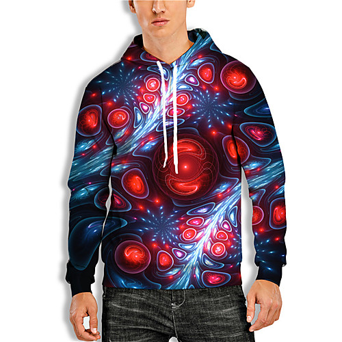 

Men's Pullover Hoodie Sweatshirt Graphic Graphic Prints Print Hooded Daily Holiday 3D Print Basic Casual Hoodies Sweatshirts Long Sleeve Black