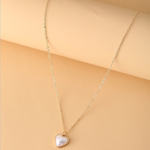 

Women's Choker Necklace Necklace Classic Heart Simple European Sweet Imitation Pearl Alloy Gold 40-50 cm Necklace Jewelry 1pc For Party Evening Street Prom Birthday Party Festival