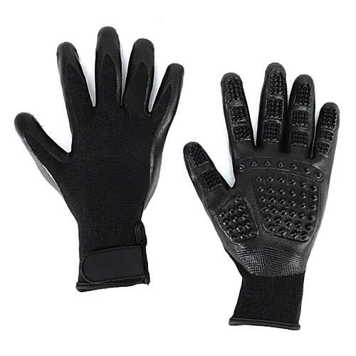 

Dog Cat Pet Grooming Brush Pet Grooming Glove Silica Gel Dog Clean Supply Pet Hair Remover Massage Easy to Clean Deshedding Glove Pet Grooming Supplies Black