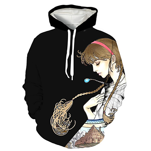 

Men's Pullover Hoodie Sweatshirt Person Graphic Prints Print Hooded Daily Sports 3D Print 3D Print Casual Hoodies Sweatshirts Long Sleeve Black
