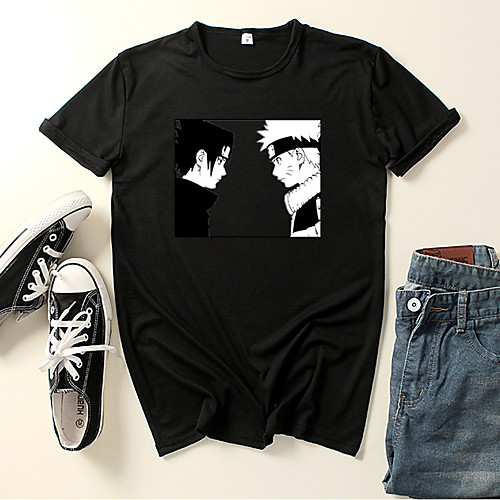 

Inspired by Naruto Uchiha Sasuke Uzumaki Naruto Cosplay Costume T-shirt Polyester / Cotton Blend Graphic Prints Printing Harajuku Graphic T-shirt For Women's / Men's
