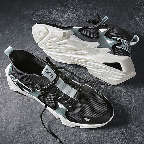 

Men's Trainers Athletic Shoes Sporty Casual Daily Outdoor Running Shoes Basketball Shoes Elastic Fabric Tissage Volant Breathable Non-slipping Wear Proof White Black Gray Spring Summer