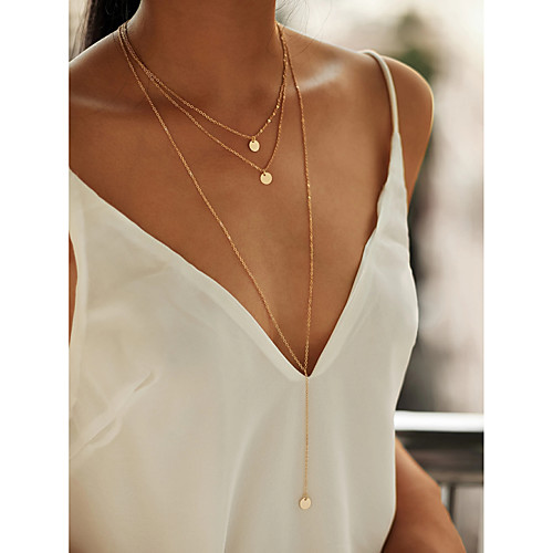 

Women's Necklace Layered Necklace Stacking Stackable Simple Fashion Alloy Gold 40/45/70 cm Necklace Jewelry 3pcs For