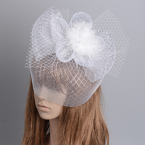 

Retro Hyperbole Tulle Fascinators with Floral / Tiered 1 Piece Special Occasion / Party / Evening Headpiece