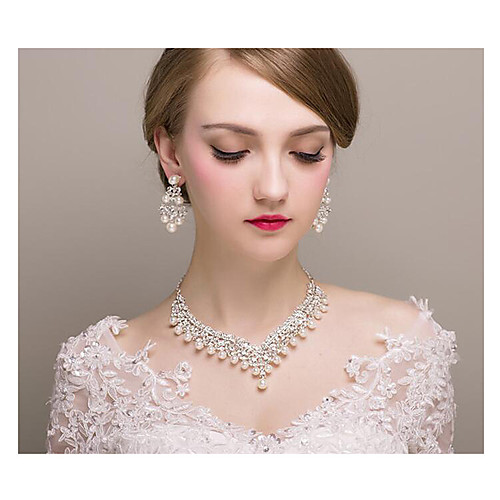 

crystal bridal jewelry sets for women necklace earrings bracelet set for wedding rhinestone bridesmaid gifts fit with wedding dress