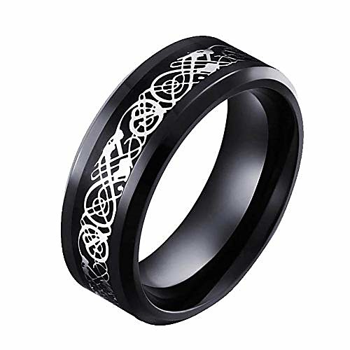 

mensring 8mm black ring titanium steel mens ring hollow and fiber design men's wedding ring man ring