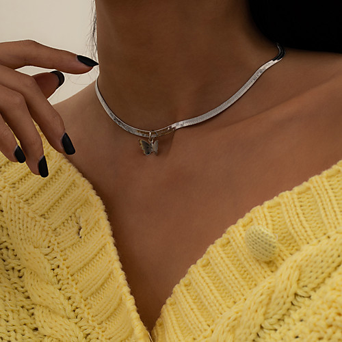 

Women's Choker Necklace Necklace Snake Butterfly Simple European Sweet Chrome Silver Gold 21-50 cm Necklace Jewelry 1pc For Party Evening Street Prom Birthday Party Festival