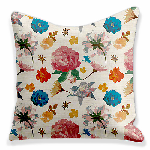

Double Side 1 Pc Floral Cushion Cover Print 45x45cm Linen for Sofa Bedroom