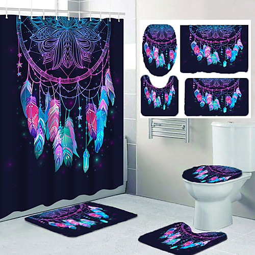 

Bathroom Shower Curtains & Hooks Casual Polyester Waterproof