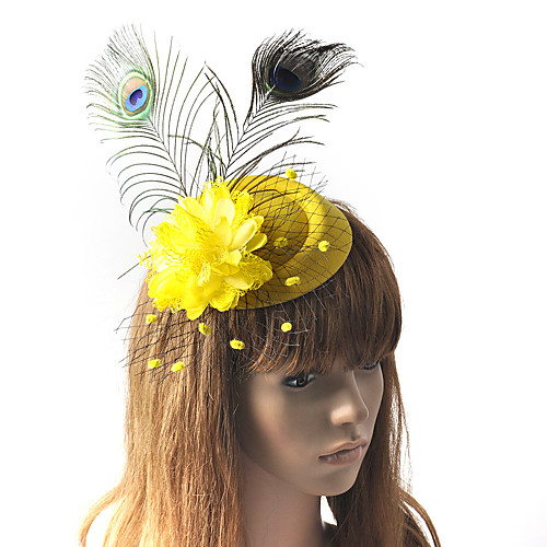 

Elegant Retro Feathers / Net Fascinators with Feather / Floral 1 Piece Special Occasion / Party / Evening Headpiece