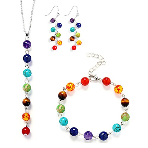 

Women's Jewelry Set Beads Stylish Boho Earrings Jewelry Rainbow For Gift Festival 1 set