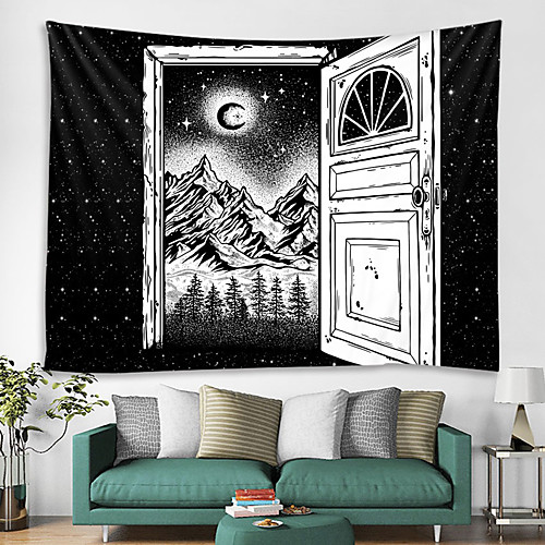 

Wall Tapestry Art Decor Blanket Curtain Hanging Home Bedroom Living Room Decoration and Black and White