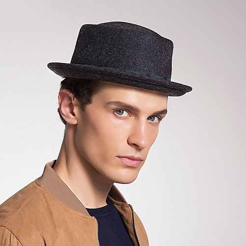 

Solid Color Retro Wool Hats with Trim 1 Piece Special Occasion / Party / Evening Headpiece