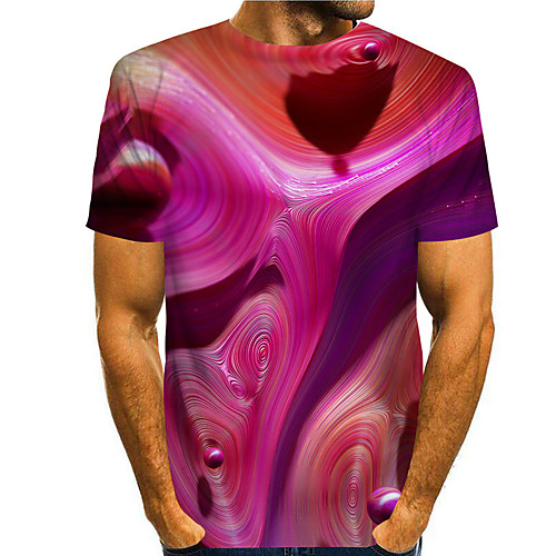 

Men's T shirt 3D Print Graphic Graphic Prints 3D Print Short Sleeve Daily Tops Basic Casual Purple