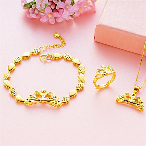 

Women's Jewelry Set Bridal Jewelry Sets 3D Crown Precious Fashion Earrings Jewelry Gold For Christmas Wedding Halloween Party Evening Gift 1 set